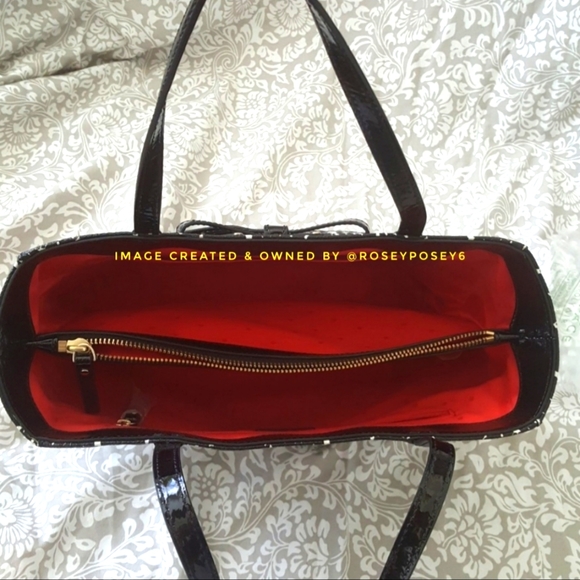 Kate Spade New Black & White Handbag with bow - Picture 5 of 8